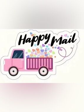 100 Happy Mail Pink Truck Stickers